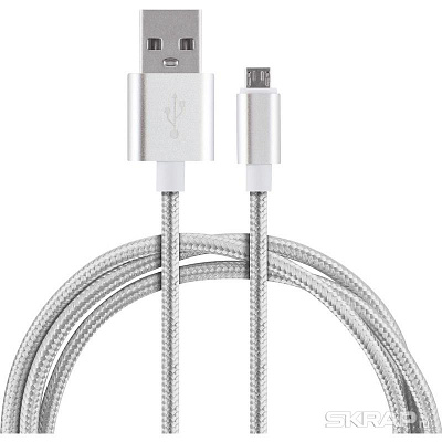 Кабель Energy ET-01 USB/MicroUSB, цвет - серебро